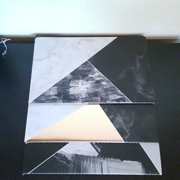 2/$20 Lined Softcover Notebooks Marble Geometric Set of 3 - Picture 3 of 14